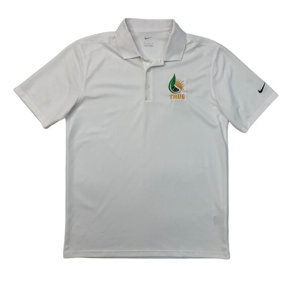 Nike Golf Shirt Mens M Medium White Dri FIT Micro Pique 2.0 Polo Short Sleeve - Picture 1 of 13